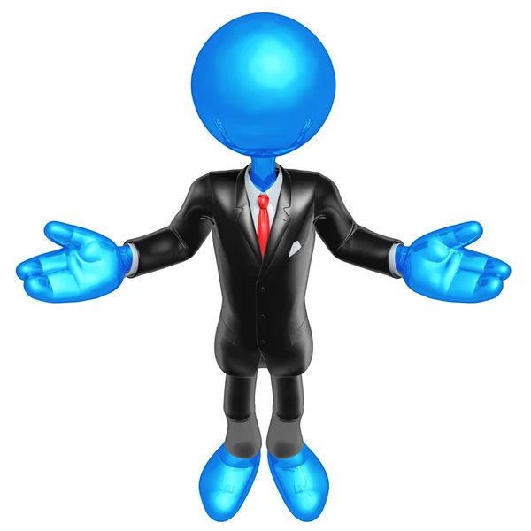 3D-zakenman presentator karakter — Stockfoto