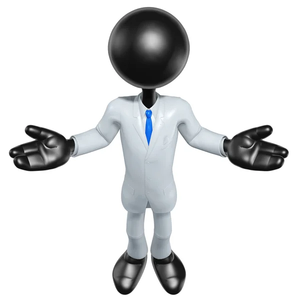 3D Businessman Presenter Character — Stock Photo, Image