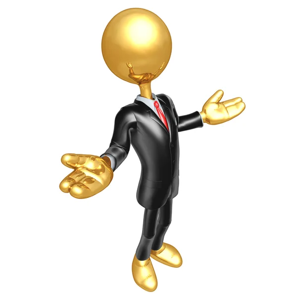 Arany srác üzletember műsorvezető karakter — Stock Fotó