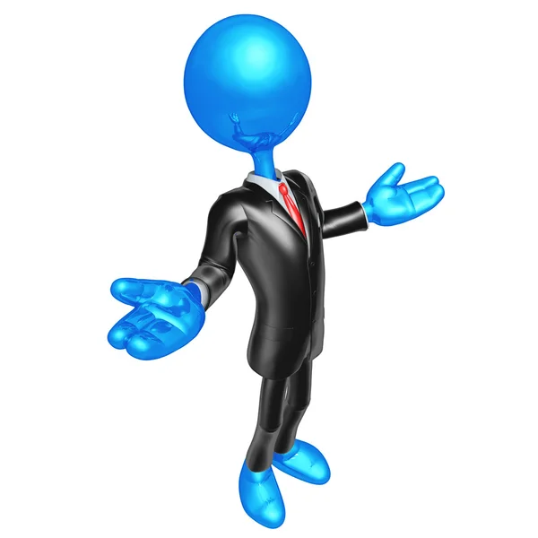 3D-zakenman presentator karakter — Stockfoto