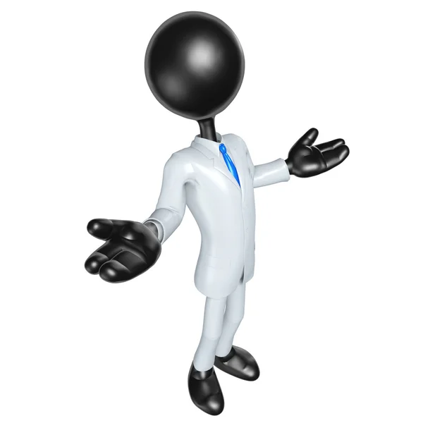 3D Businessman Presenter Character — Stok fotoğraf