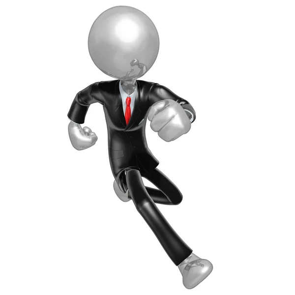 Personagem de homem de negócios 3D em execução — Fotografia de Stock