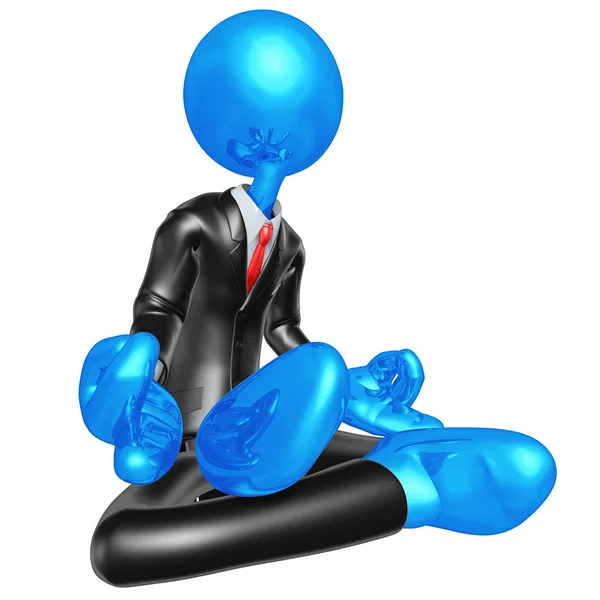 3D персонаж бізнесмена в медитації — стокове фото