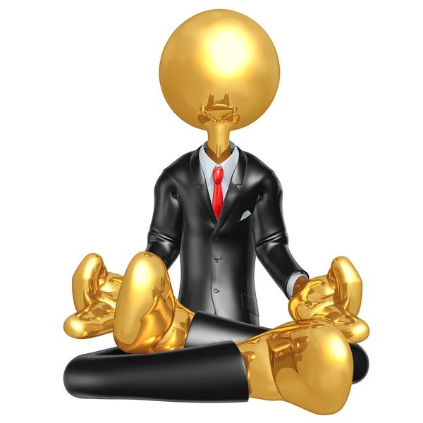 Arany srác üzletember a meditáció — Stock Fotó