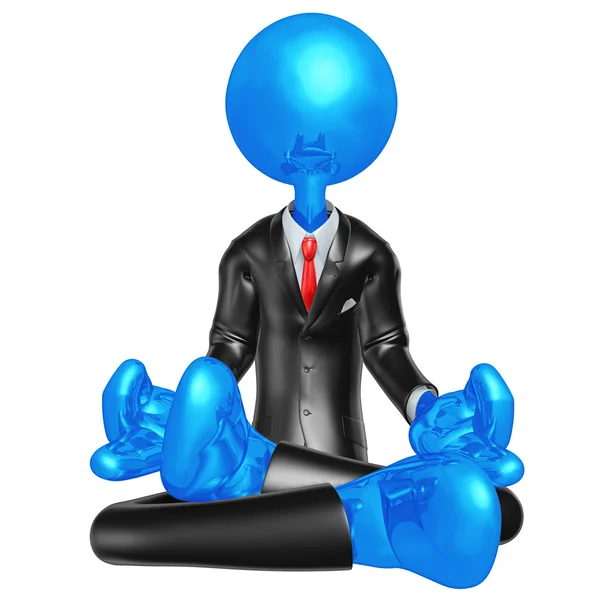 3D Businessman Character In Meditation — Zdjęcie stockowe