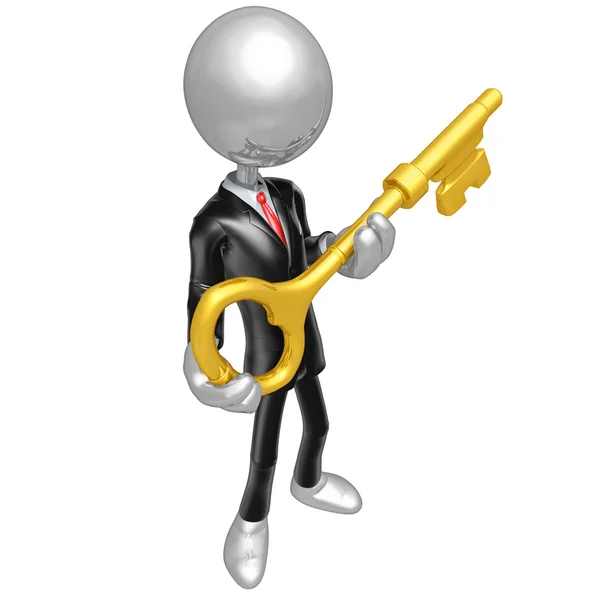 stock image 3D Businessman Character Key To Success