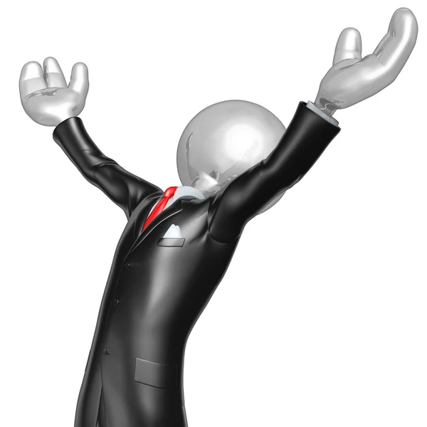 3D Businessman Character Success — Stock Photo, Image