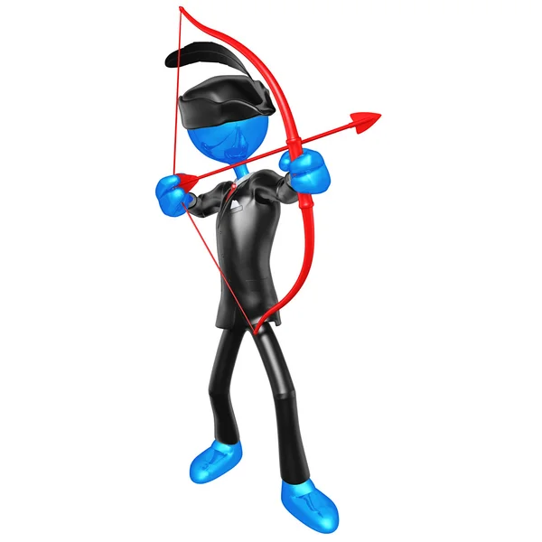 3D Businessman Character Archer — Stock Photo, Image