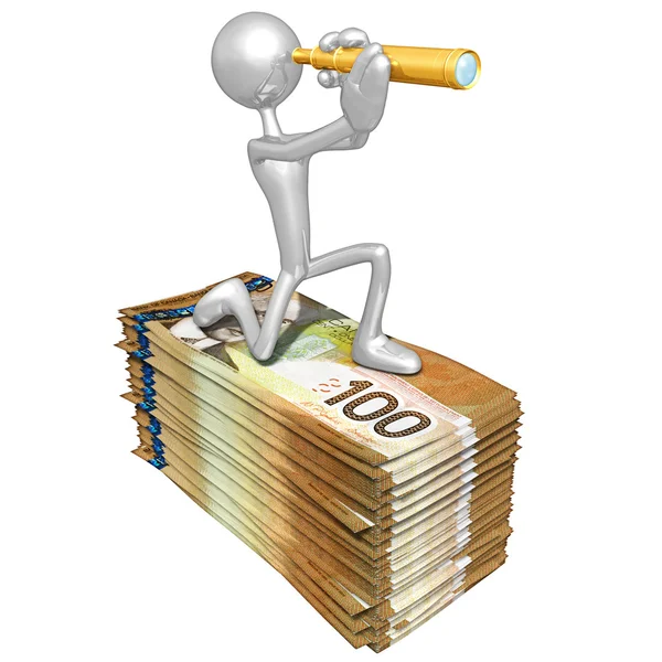 Personaje 3D con dinero — Foto de Stock
