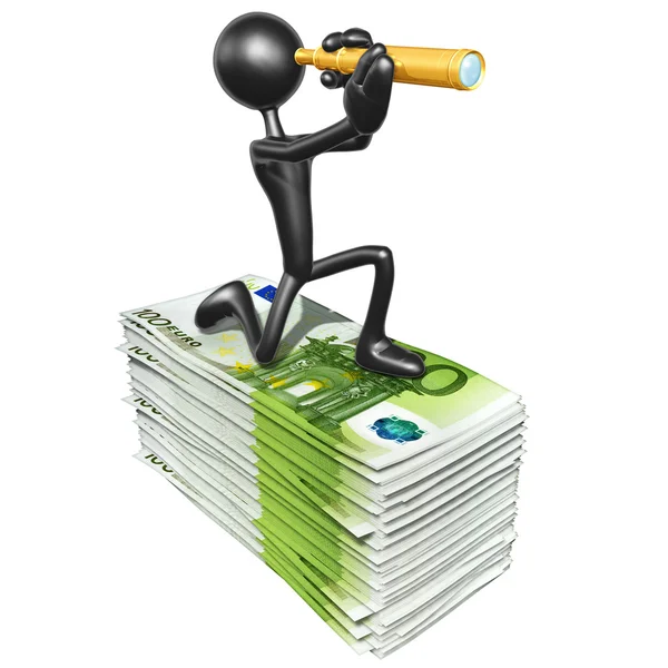 3D Character With Money — Stock Photo, Image