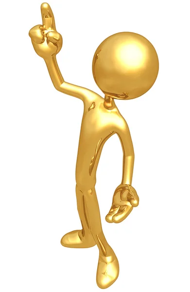 Gold Guy Gesture Stock Photo