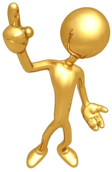 Gold Guy Gesture Stock Picture