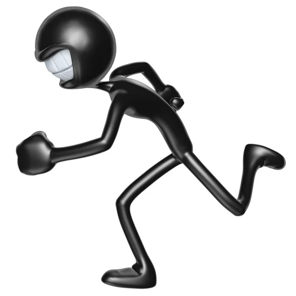 3D Character Smiling And Running — Stock Photo, Image