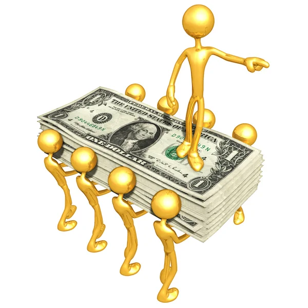 Gold Guys With Money — Stock Photo, Image