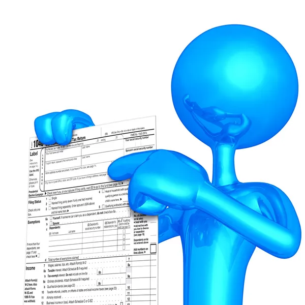 3D znaków z formularza podatkowego — Zdjęcie stockowe