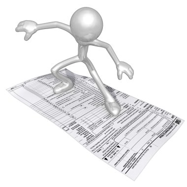 vergi formu ile 3D karakter