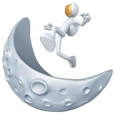 Astronaut Jumping Over The Moon clipart