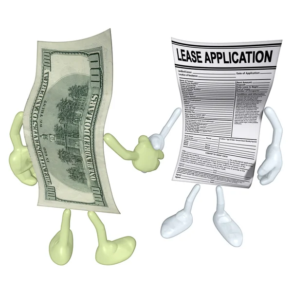 Pengar lease program handslag — Stockfoto