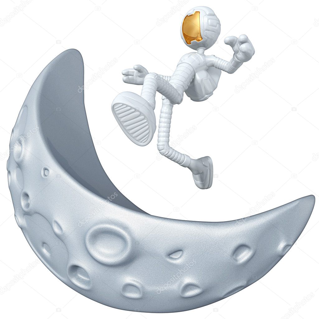 Astronaut Jumping Over The Moon — Stock Photo © LuMaxArt 8162509