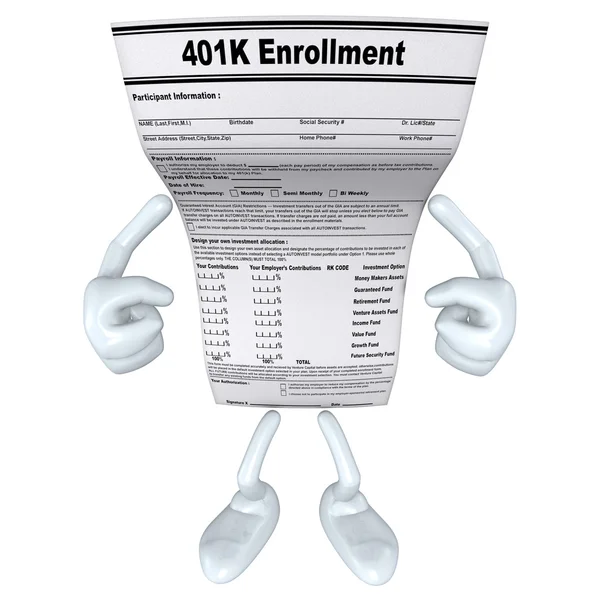 401k formularza — Zdjęcie stockowe