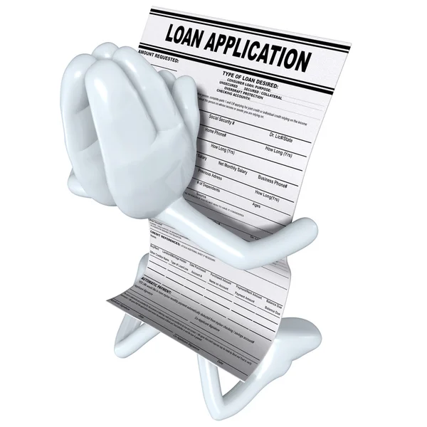 Loan Application Praying — Stock Photo, Image