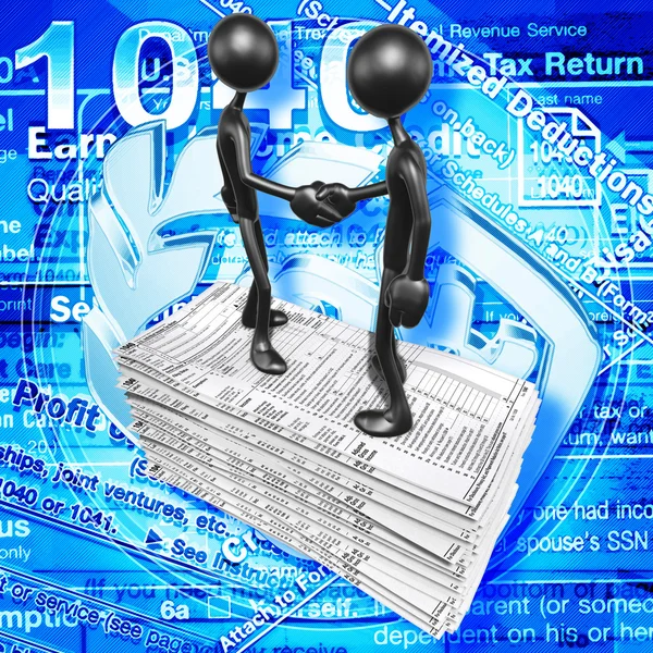 3D-s karakter adózási formák — Stock Fotó