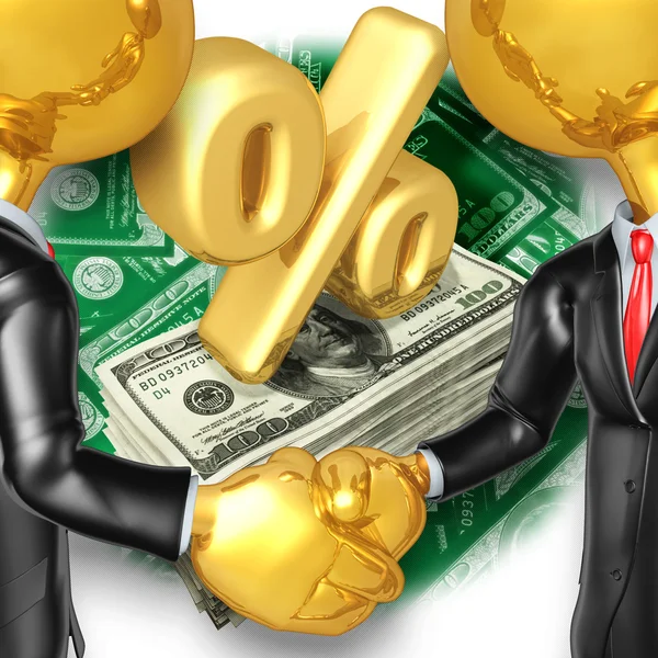 Gold Guys Business Handshake — Stock Photo, Image