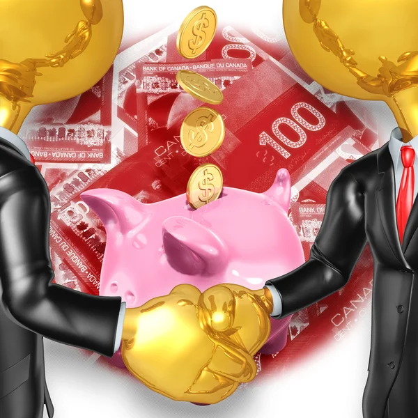 Gold Guys Savings Handshake — Stock Photo, Image