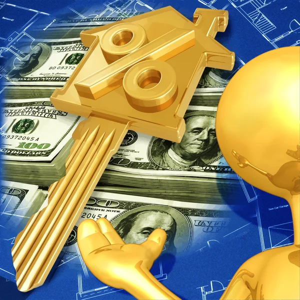 Gold Guy Realty Concept — Stock Photo, Image