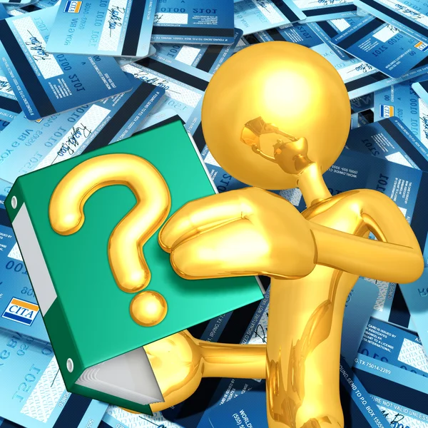 Gold Guy With A Question — Stock Photo, Image