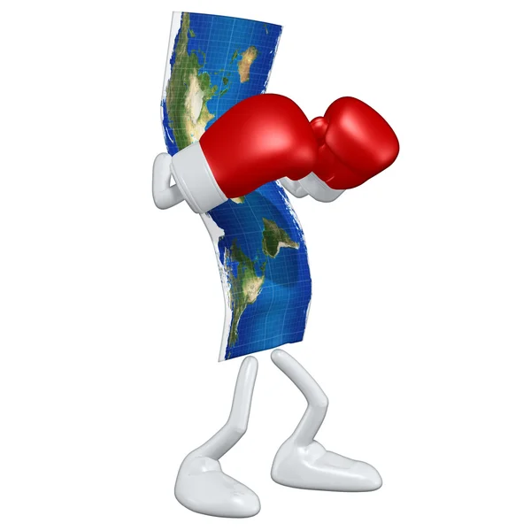 3D World Map Boxing — стоковое фото