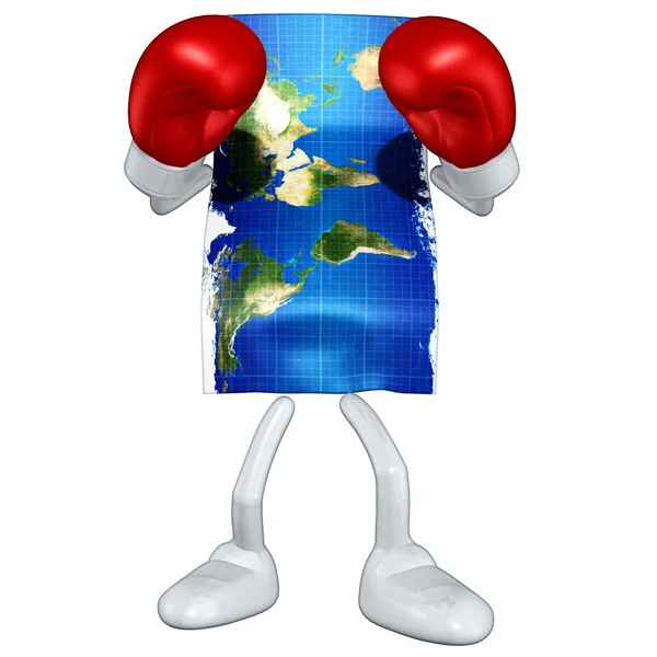 3d Mapa del mundo de boxeo — Foto de Stock