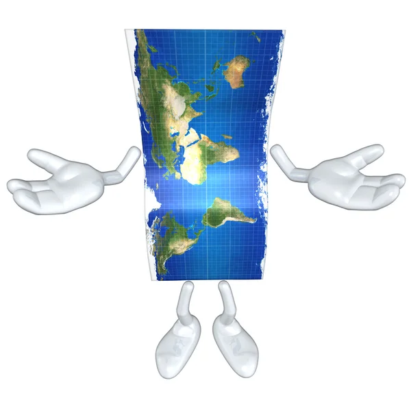Mapa do Mundo 3D — Fotografia de Stock