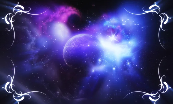 Nebulosa espacial azul — Fotografia de Stock