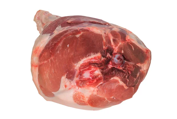 흰색 배경에 고립 된 원시 돼지 다리 로열티 프리 스톡 이미지