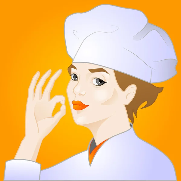Mulher-Chef — Vetor de Stock