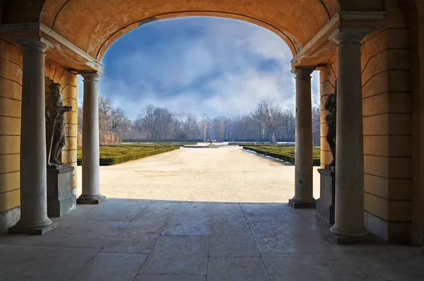 stock image Garden through arcades