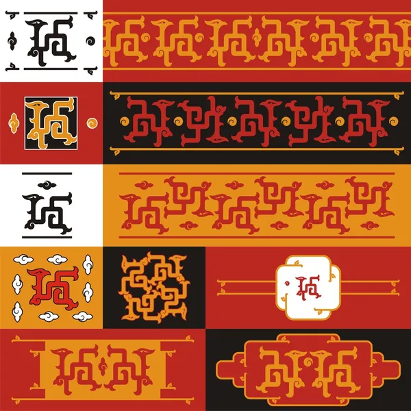 Chinese dragon, set # 06-a Royalty Free Stock Vectors
