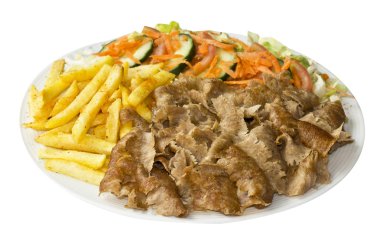 Kebap mit Pommes Salat