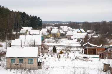 The holiday village near the forest clipart