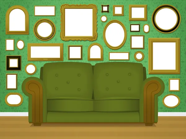 stock vector Livingroom_wallpaper_couch_frame_eps8