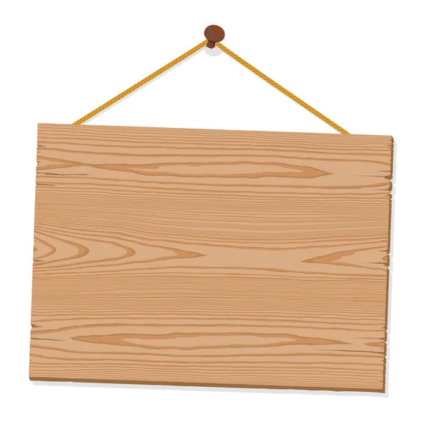 Leeres Holzschild aufgehängt — Stockvektor