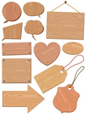 Set Of Woodgrain Icons clipart