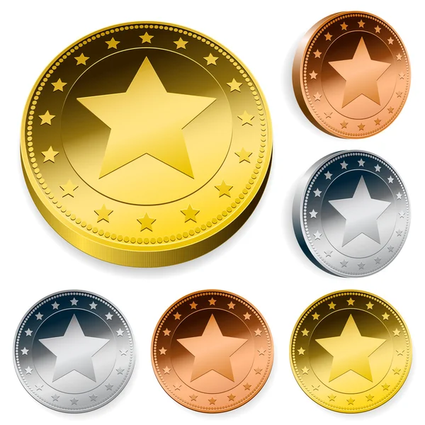 Hvězda mince — Stockový vektor