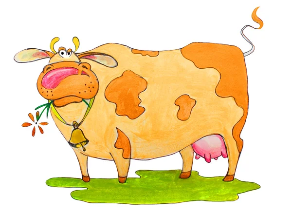 Kráva. Akvarel. — Stock fotografie