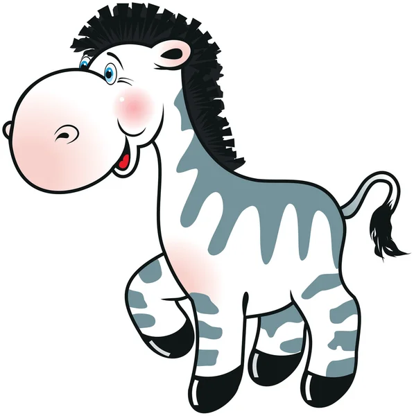Roztomilý kreslený zebra — Stockový vektor