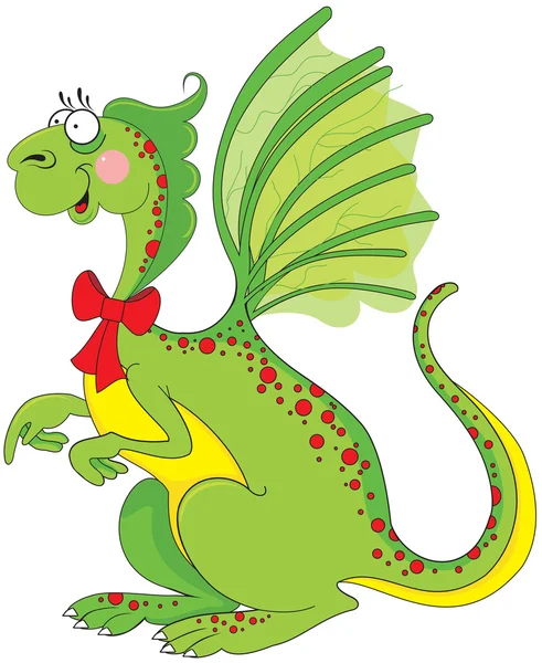 Dragon vert mignon — Image vectorielle