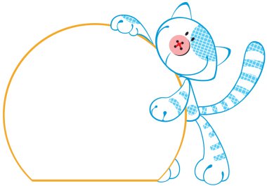 Cute kitty with a billboard clipart