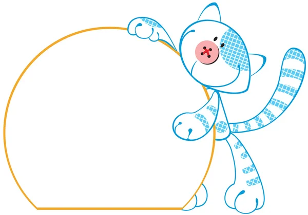 Chaton mignon avec un panneau d'affichage — Image vectorielle