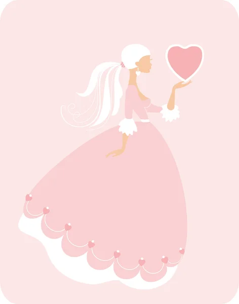 Vector hermosa chica: Día de San Valentín . — Archivo Imágenes Vectoriales